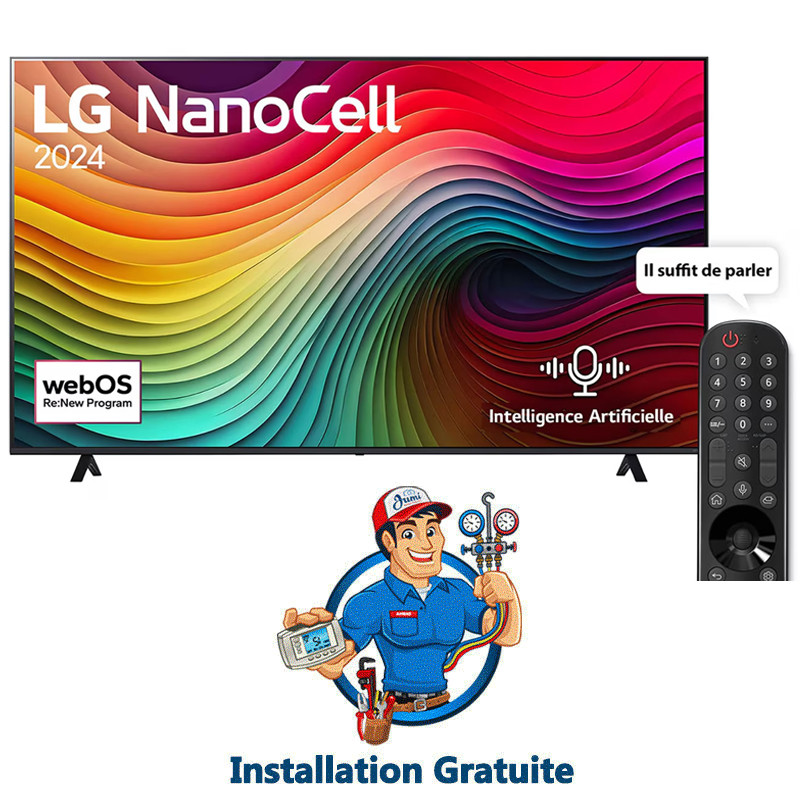 TV LG 65" NanoCell NANO80 4k UHD Smart Tv Noir en Tunisie TV LG 65" NanoCell NANO80 4k UHD Smart Tv Noir en Tunisie