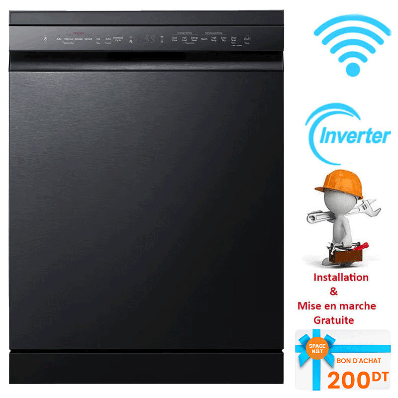 Lave Vaisselle LG DFC425FM Inverter 14 Couverts Noir Lave Vaisselle LG DFC425FM Inverter 14 Couverts Noir