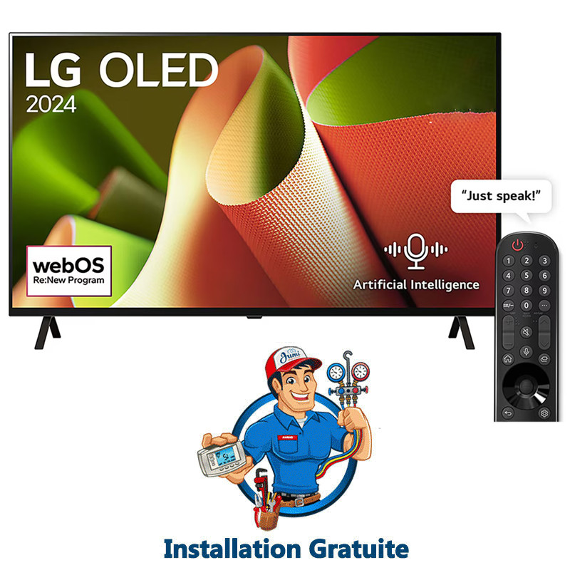 TV LG 55" AI B4 4k OLED Smart Tv Noir en Tunisie TV LG 55" AI B4 4k OLED Smart Tv Noir en Tunisie
