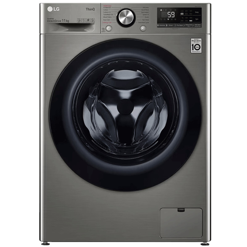 Machine à Laver Frontale LG F4Y5EYGYPV Smart Inverter 11Kg Silver en Tunisie