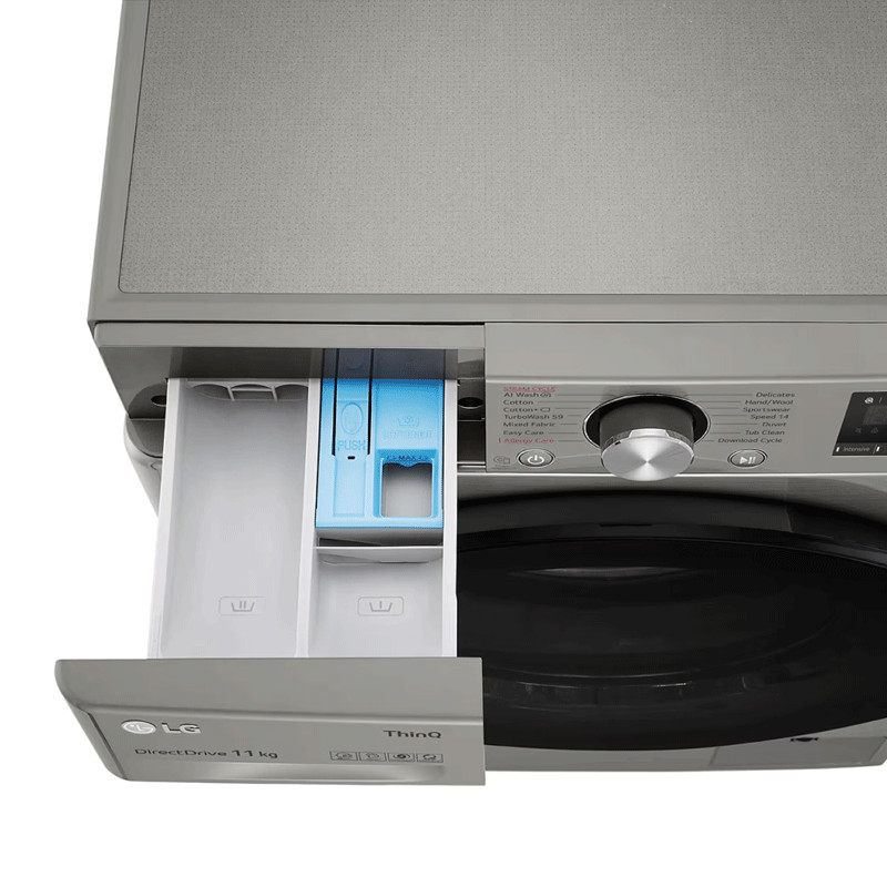 Machine à Laver Frontale LG F4Y5EYGYPV Smart Inverter 11Kg Silver en Tunisie