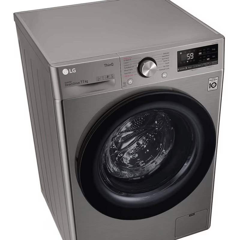 Machine à Laver Frontale LG F4Y5EYGYPV Smart Inverter 11Kg Silver en Tunisie