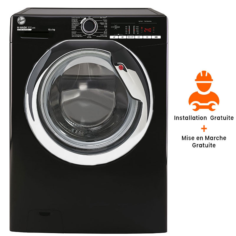 Machine à Laver Frontale Hoover 10.5Kg Noir en Tunisie