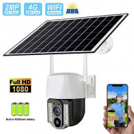 Caméra De Sécurité Solaire Sans Fil 2MP V380 Pro 4G Blanc en Tunisie