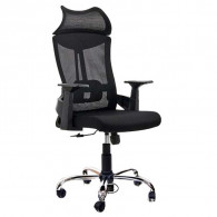 Chaise Directeur Yaris Mesh Base Chrome Noir en Tunisie