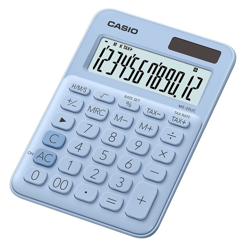 Calculatrice de bureau Casio - MS-20UC - Bleu clair