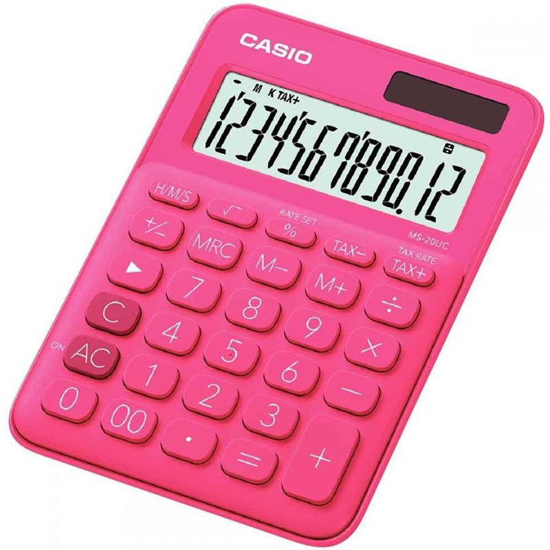 Calculatrice de bureau Casio - MS-20UC - Rouge