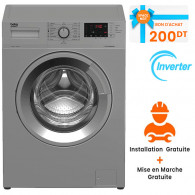 Machine à Laver Frontale Beko WUE7612XSS 7Kg Inverter Silver EN Tunisie
