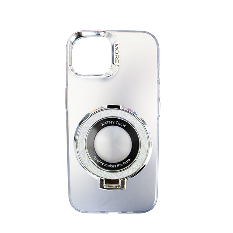 Coque IPhone 15 Avec Support Gris En Tunisie