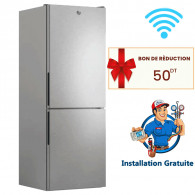 Réfrigérateur Combiné Hoover Nofrost 341L Inox (HOCE4T618)