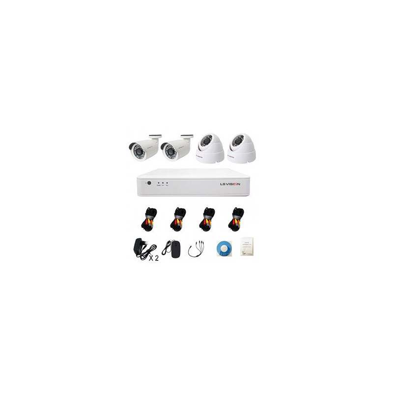 Kit LS Vision DVR AHD 4 canaux + 4 Caméras 2MP Kit LS Vision DVR AHD 4 canaux + 4 Caméras 2MP