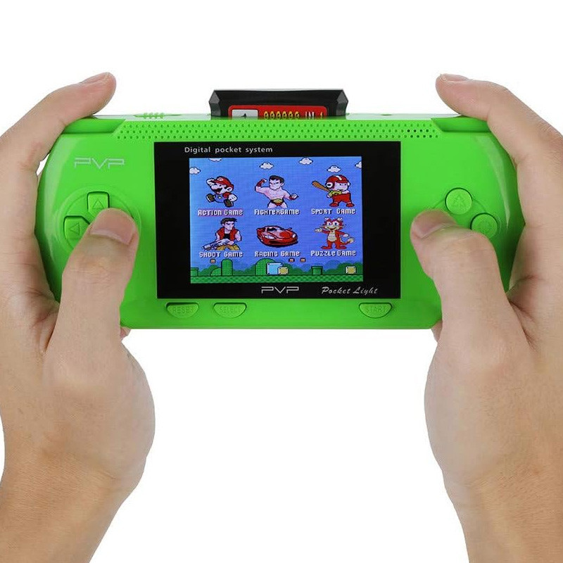 Console De Jeu Portable Avec 2 Cassettes Vert En Tunisie