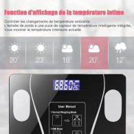 Pèse Personne Impédancemètre Connectée 180Kg Noir en Tunisie Pèse Personne Impédancemètre Connectée 180Kg Noir en Tunisie