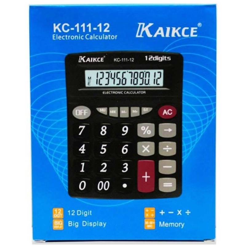 Calculatrice Kaikce KC-111-12 12 Chiffres Noir en Tunisie