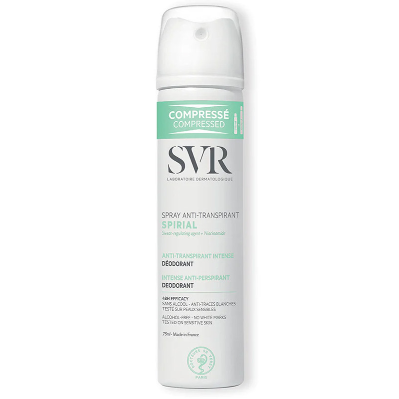 SVR Déodorant Spirial Spray Anti-Transpirant Intense 48H 75Ml En Tunisie SVR Déodorant Spirial Spray Anti-Transpirant Intense 48H 75Ml En Tunisie