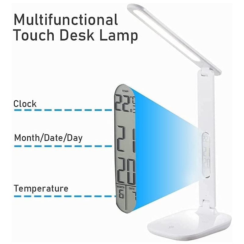 Lampe de Bureau LED Avec Ecran LCD Blanc en Tunisie