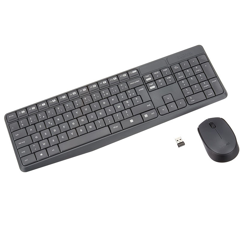 Ensemble Clavier et Souris Sans Fil Logitech MK235 Noir en Tunisie