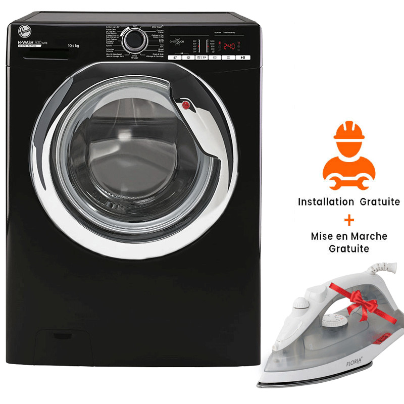 Machine à Laver Frontale Hoover 10.5Kg Noir en Tunisie
