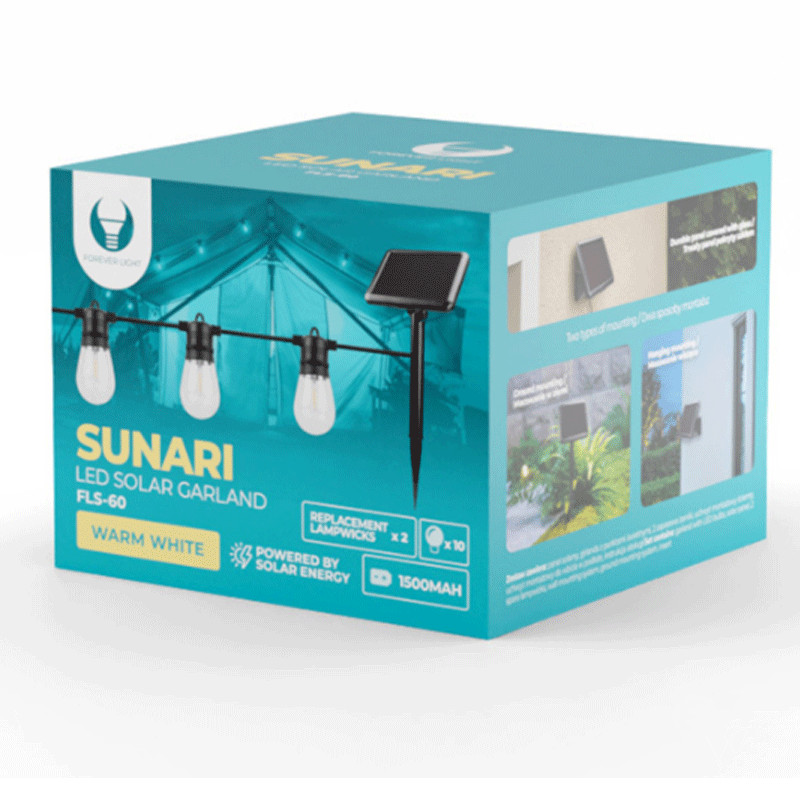 Guirlande Solaire Externe Forever Light FLS-60 Noir en Tunisie