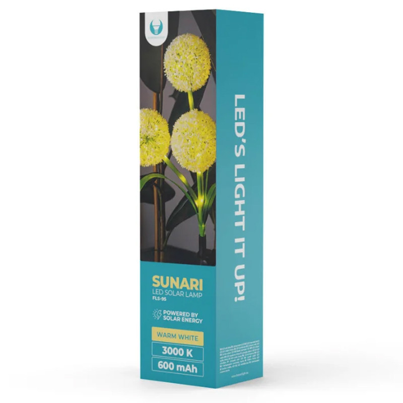 Lampe Solaire Led Forever Light  Fleur d’Ail Blanc en Tunisie