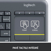 Clavier Sans fil avec pavé tactile Logitech K400 Plus Noir En Tunisie Clavier Sans fil avec pavé tactile Logitech K400 Plus Noir En Tunisie
