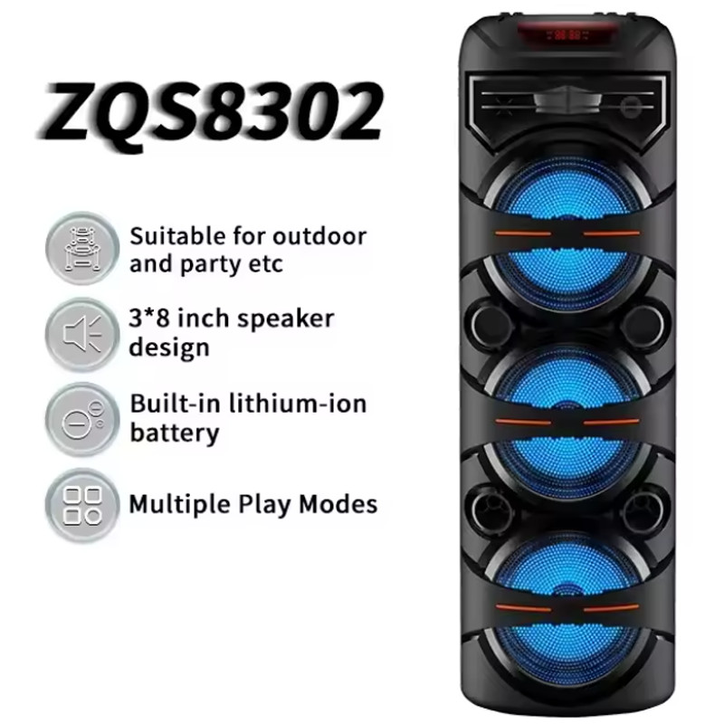 Haut Parleur Bluetooth ZQS8302 60W Noir En Tunisie