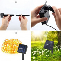 Lampe Solaire Led Forever Light Fil De Cuivre Doré en Tunisie