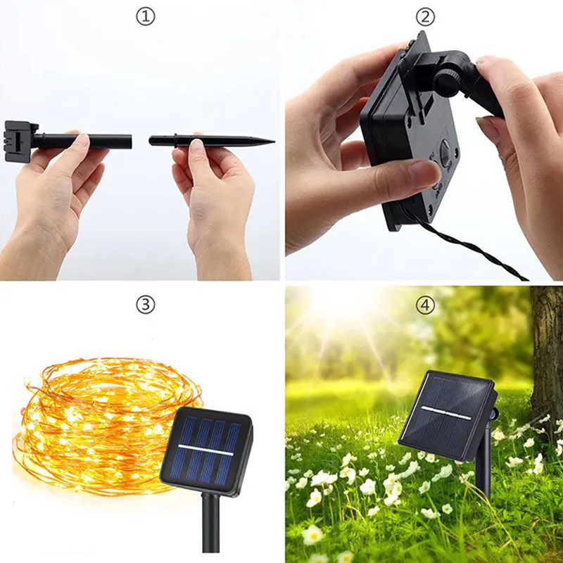 Lampe Solaire Led Forever Light Fil De Cuivre Doré en Tunisie
