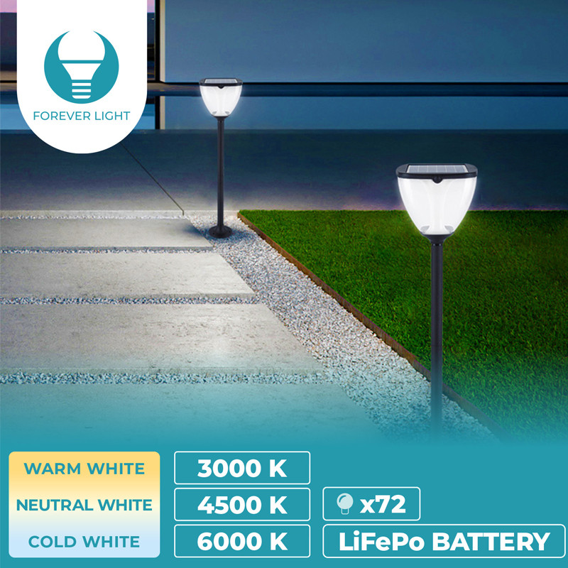 Lampe Solaire Led Forever Light Sur Poteau Noir en Tunisie