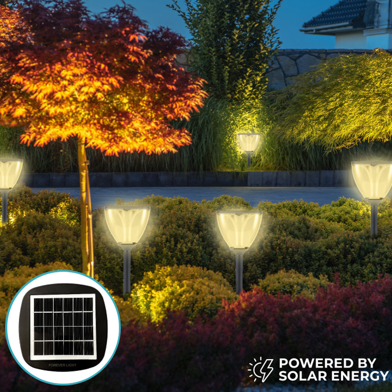 Lampe Solaire Led Forever Light Sur Poteau Noir en Tunisie