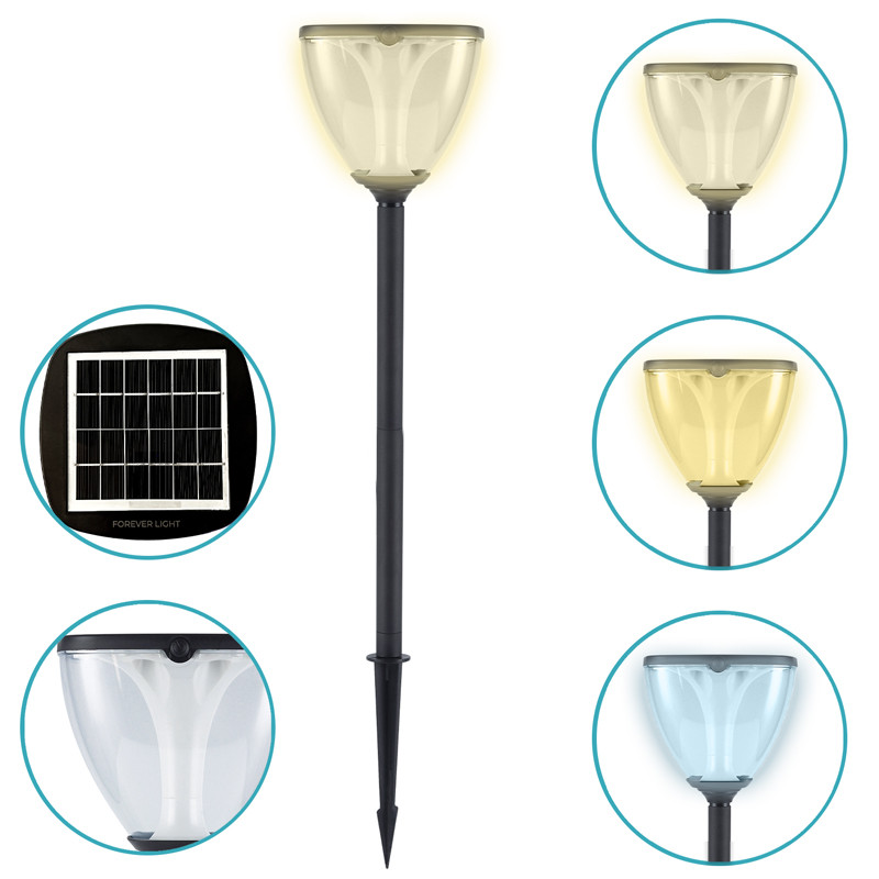 Lampe Solaire Led Forever Light Sur Poteau Noir en Tunisie