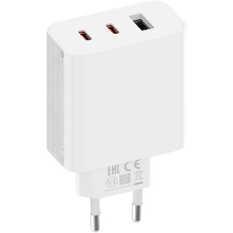 Chargeur Xiaomi GaN 2C1A 67W  Type-A + Type-C Blanc