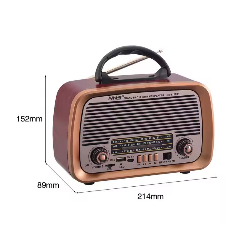 Radio Fm Bluetooth NS-8128 Rouge Contour Noir en Tunisie