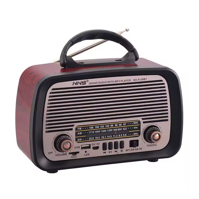 Radio Fm Bluetooth NS-8128 Rouge Contour Noir en Tunisie Radio Fm Bluetooth NS-8128 Rouge Contour Noir en Tunisie