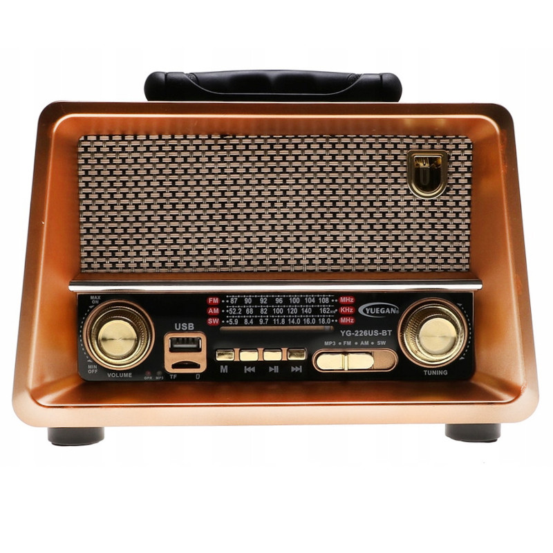 Radio Fm Bluetooth Yuegan YG225BT Gold Bois en Tunisie