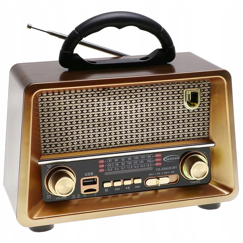 Radio Fm Bluetooth Yuegan YG225BT Gold Bois en Tunisie Radio Fm Bluetooth Yuegan YG225BT Gold Bois en Tunisie