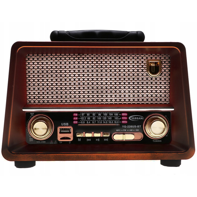 Radio Fm Bluetooth Yuegan YG225BT Rouge Bois en Tunisie