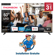 Tv Thomson 50" 50UG4S14 UHD Side Feet Google Tv Noir en Tunisie