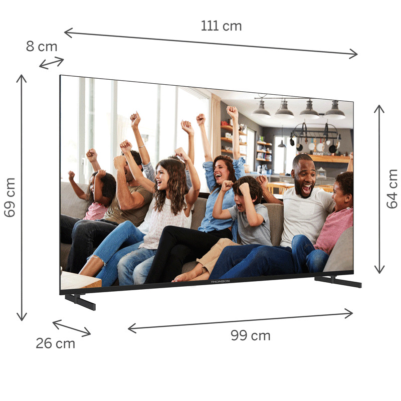 Tv Thomson 50" 50UG4S14 UHD Side Feet Google Tv Noir en Tunisie
