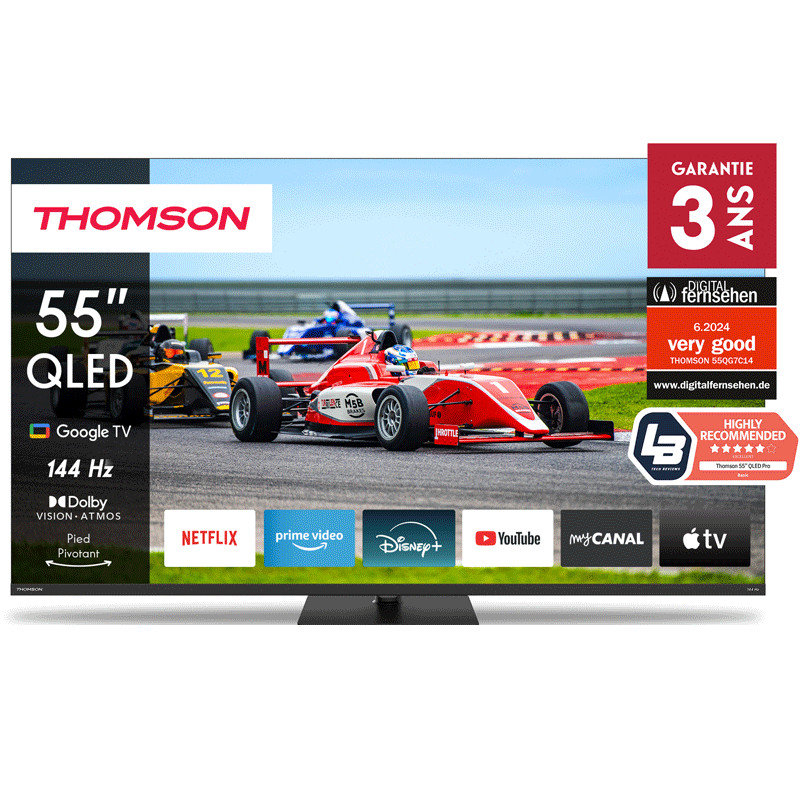Tv Thomson 55" 55QG7C14 QLED Pro Google Tv Noir en Tunisie