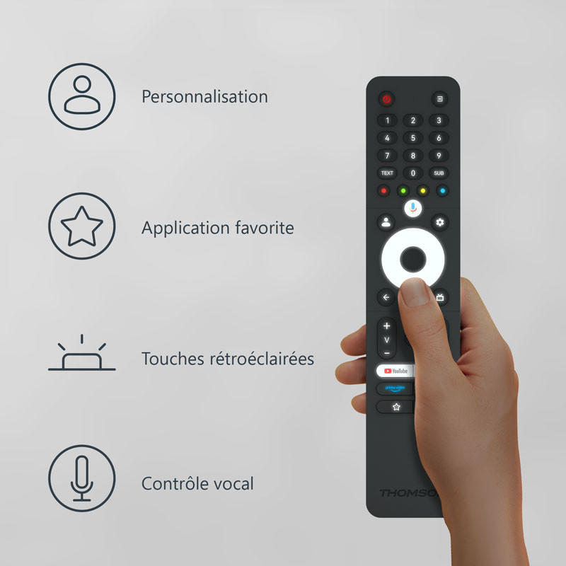 TV Thomson 50" 50QG4S14 QLED Side Feet Smart Google Tv Noir en Tunisie