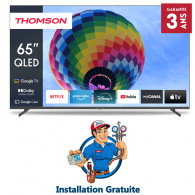 Tv Thomson 65" 65QG4S14 QLED Side Feet Google Tv Noir en Tunisie