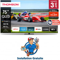 TV Thomson 75" 75QG7C14 QLED  Smart Google Tv Noir en Tunisie