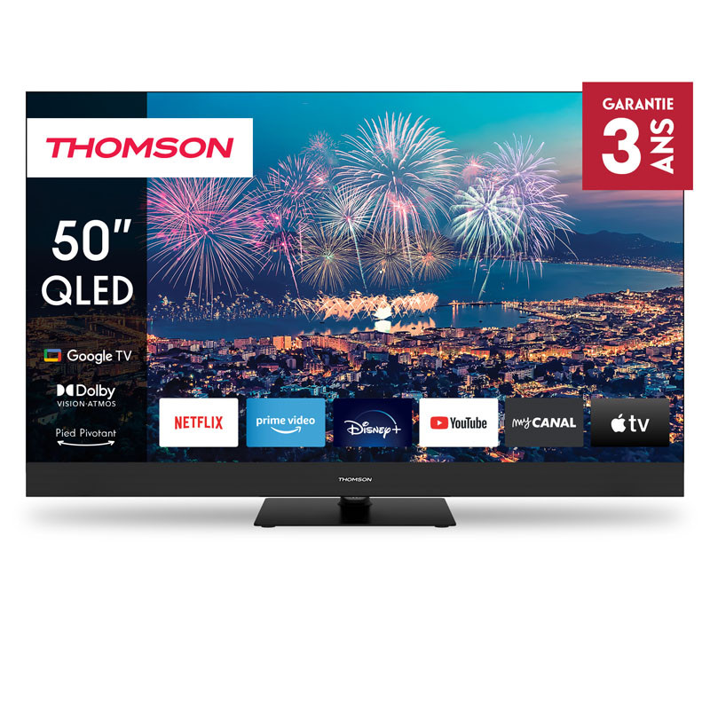 TV Thomson 50" 50QG6C14 QLED Plus Google Tv Noir en Tunisie