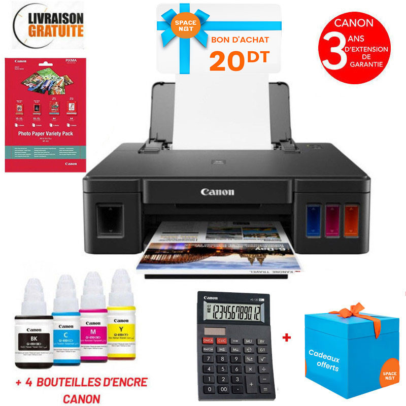 Imprimante Canon Jet D'encre Multifonction 3En1 G2410 Couleur Noir Imprimante Canon Jet D'encre Multifonction 3En1 G2410 Couleur Noir