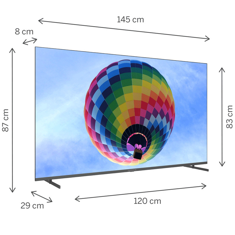 Tv Thomson 65" 65QG4S14 QLED Side Feet Google Tv Noir en Tunisie