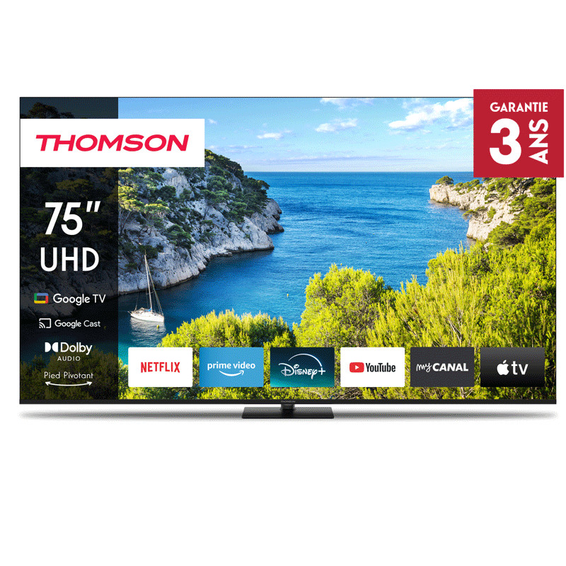Tv Thomson 75" 75UG5C14 UHD Google Tv Noir en Tunisie