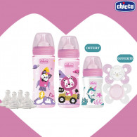 Coffret Bébé Chicco Biberon Well Being Rose