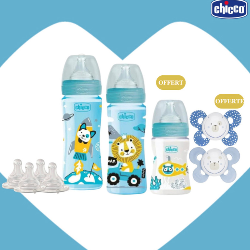 Coffret Bébé Chicco Biberon Well Being Bleu En Tunisie Coffret Bébé Chicco Biberon Well Being Bleu En Tunisie