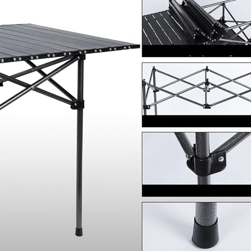 Table de Camping Pliable Noir